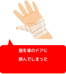 車のドアに指を挟んでしまった